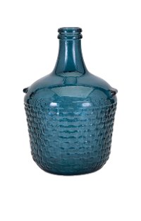 Small Aegean Blue Recycled Glass Vase