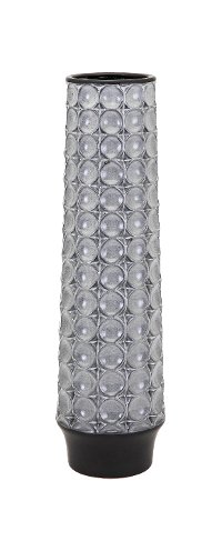 20 Inch Silver Ceramic Vase