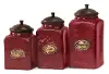 Clearance 7.5 Inch Red Ceramic Lidded Canister