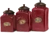 7 Inch Red Ceramic Lidded Canister