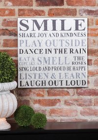 Smile Share Joy Metallic Canvas Wall Art
