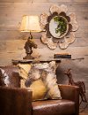 Flower-Shaped Framed Mirror with 2 Layers of Wooden Distressed Finishes-3
