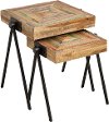 Recycled Teak Nested Side Tables - Set of 2