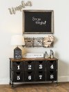 Framed Chalkboard with Hanging Metal Wire Baskets-3