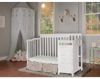 White 4-in-1 Mini Convertible Crib & Changer - Jayden