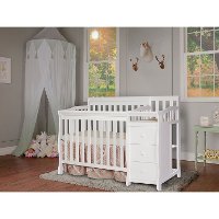 White 4-in-1 Mini Convertible Crib & Changer - Jayden-2