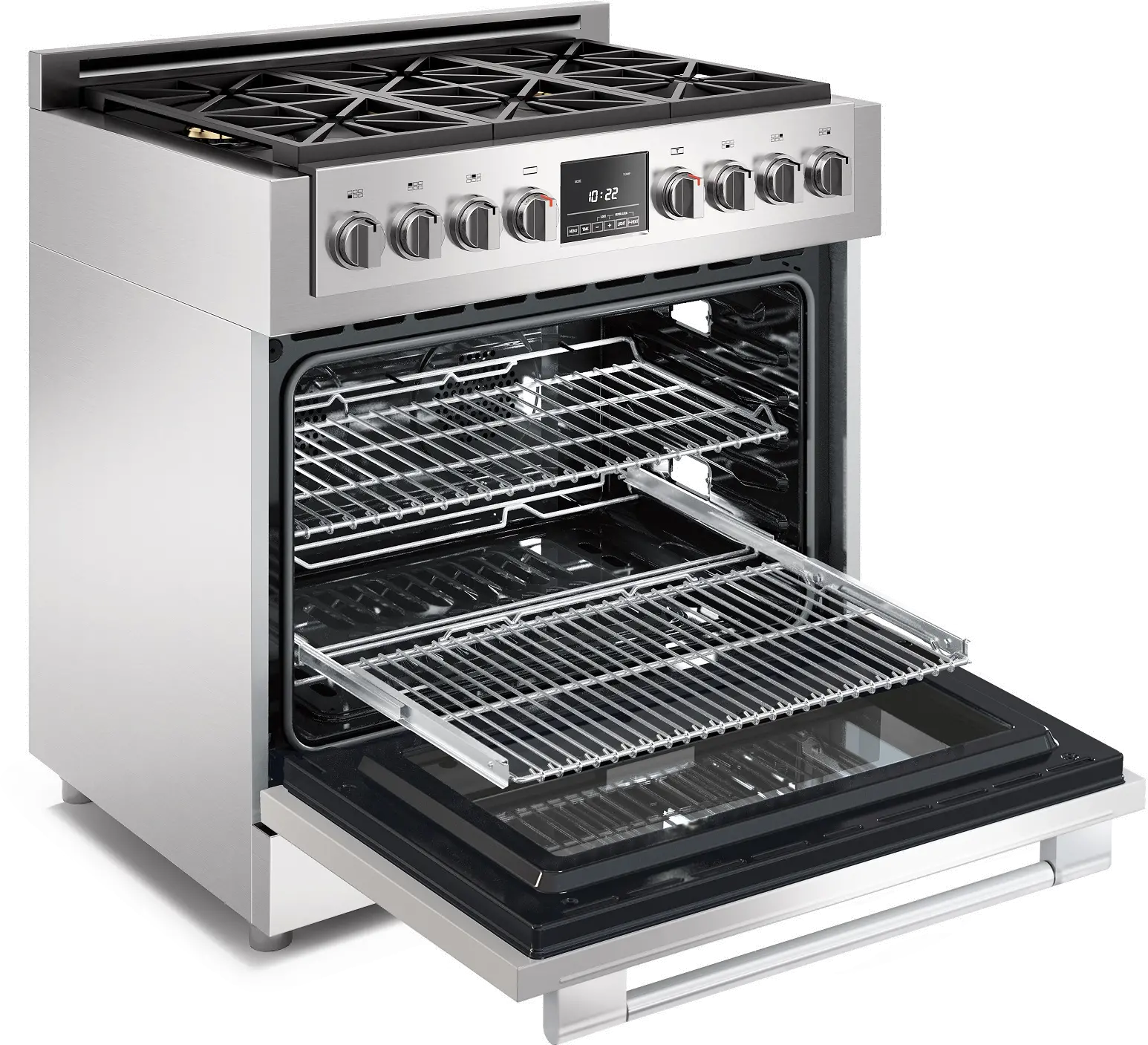 F6PDF366S1 Fulgor Milano 36 Inch Stainless Steel Dual Fuel Range-2