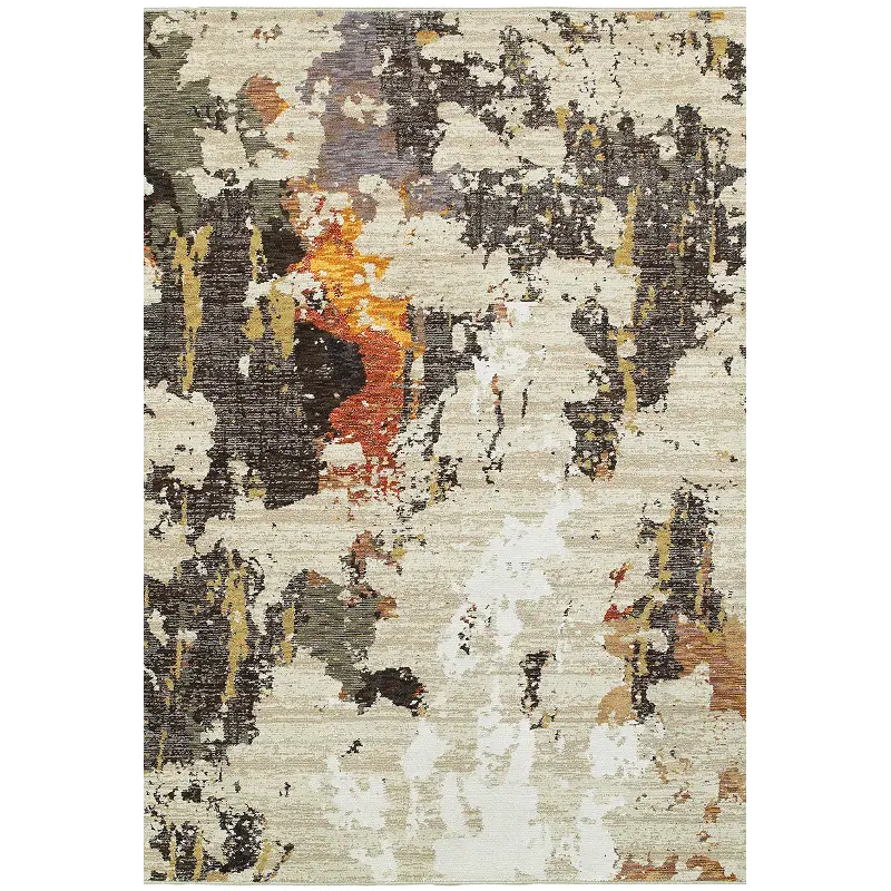 Evolution 5 x 8 Contemporary Beige and Charcoal Area Rug