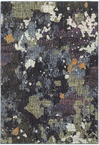 8 x 11 Large Contemporary Navy and Green Area Rug - Evolution