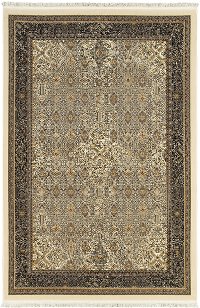 5 x 8 Medium Ivory and Black Area Rug - Masterpiece