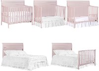 Blush Pink 5-in-1 Convertible Crib - Bailey-2