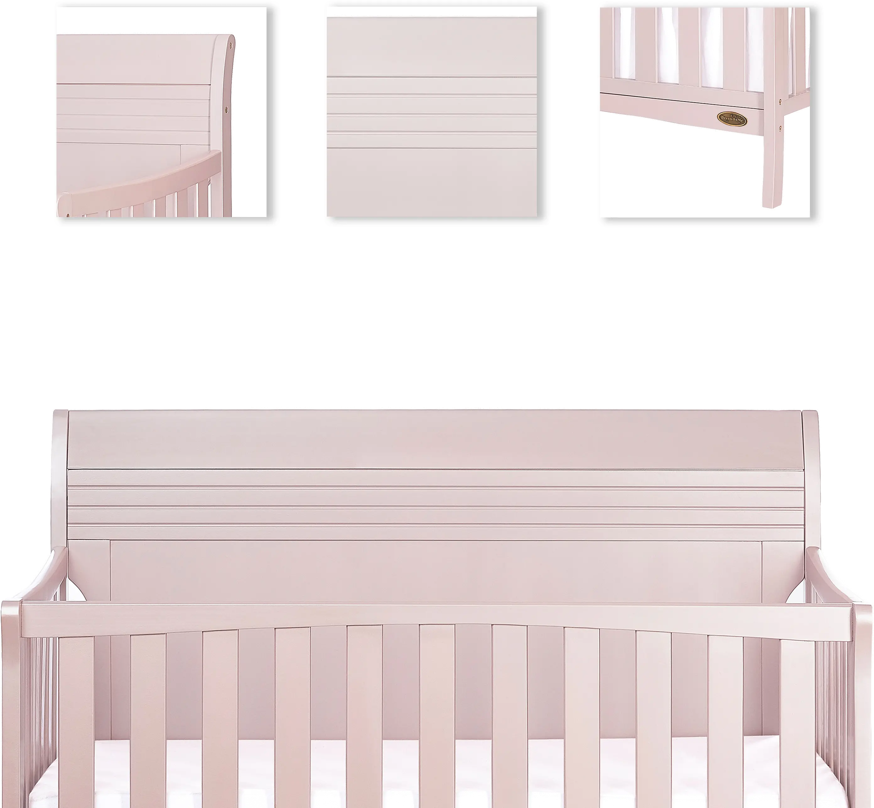 Blush Pink 5-in-1 Convertible Crib - Bailey-3