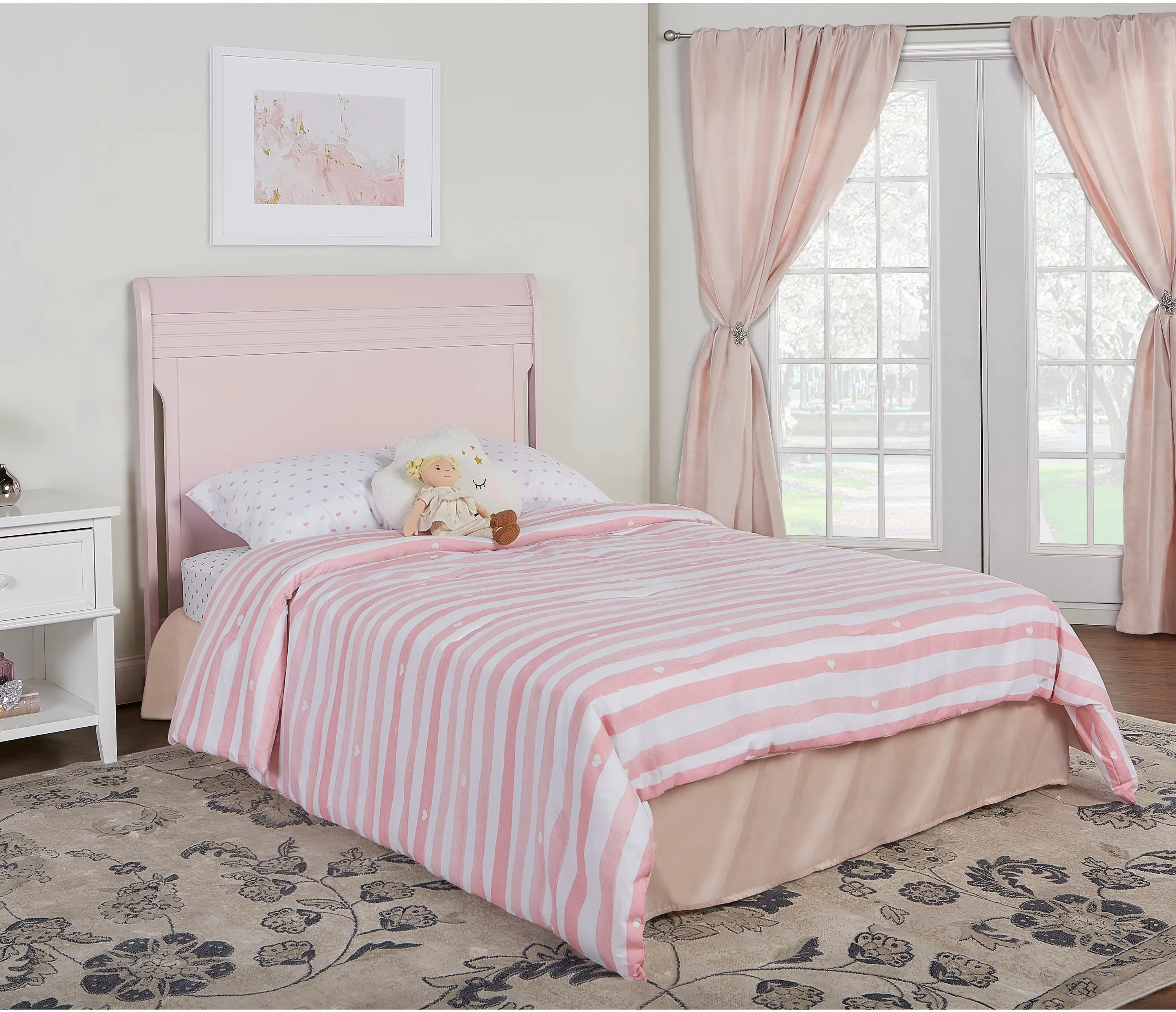 Blush Pink 5-in-1 Convertible Crib - Bailey-4