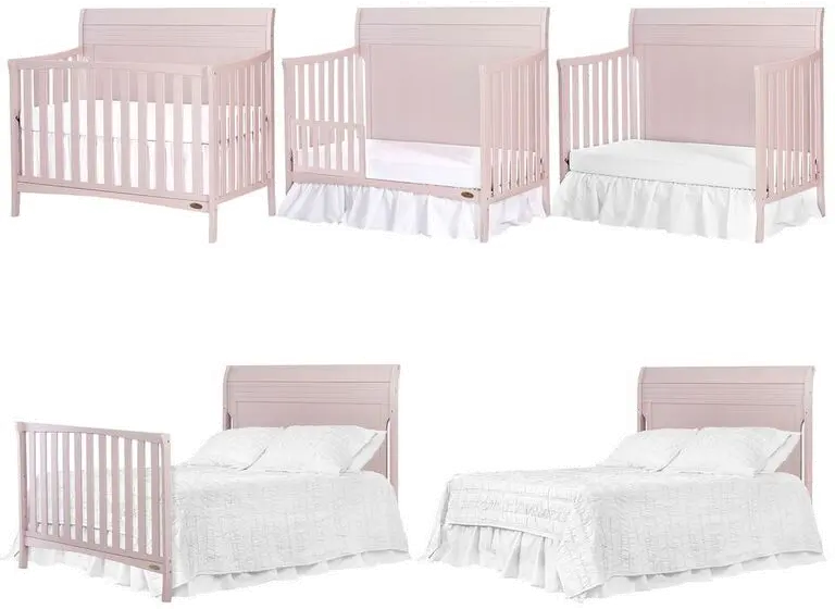 Blush Pink 5-in-1 Convertible Crib - Bailey-5