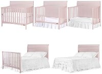 Blush Pink 5-in-1 Convertible Crib - Bailey-5