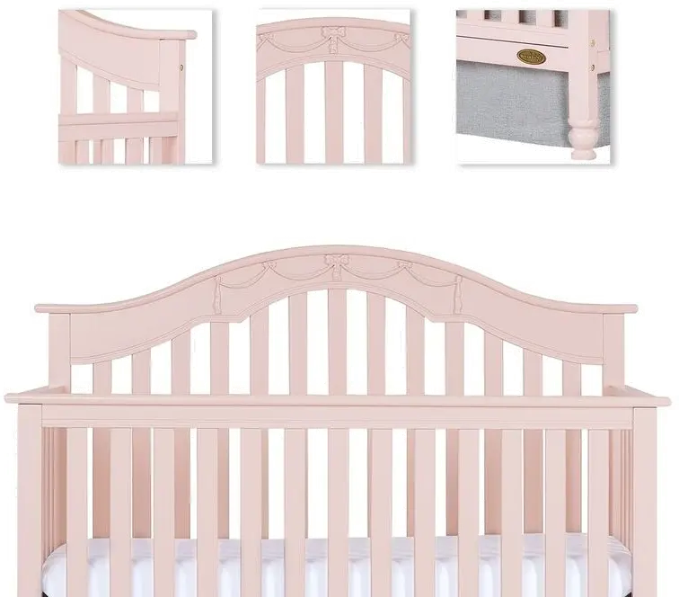 Blush Pink 5-in-1 Convertible Crib - Charlotte-3