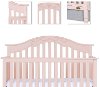 Blush Pink 5-in-1 Convertible Crib - Charlotte-3