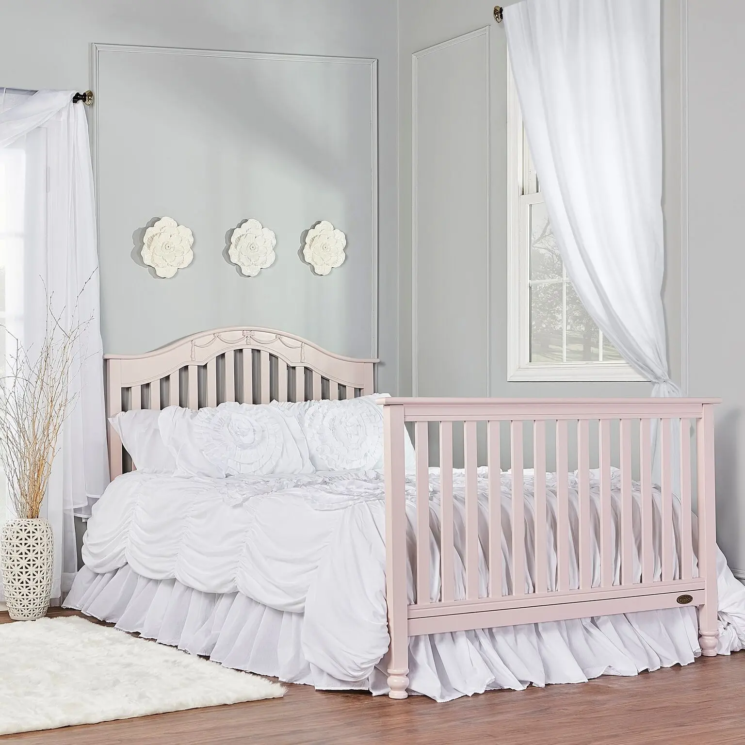 Blush Pink 5-in-1 Convertible Crib - Charlotte-6