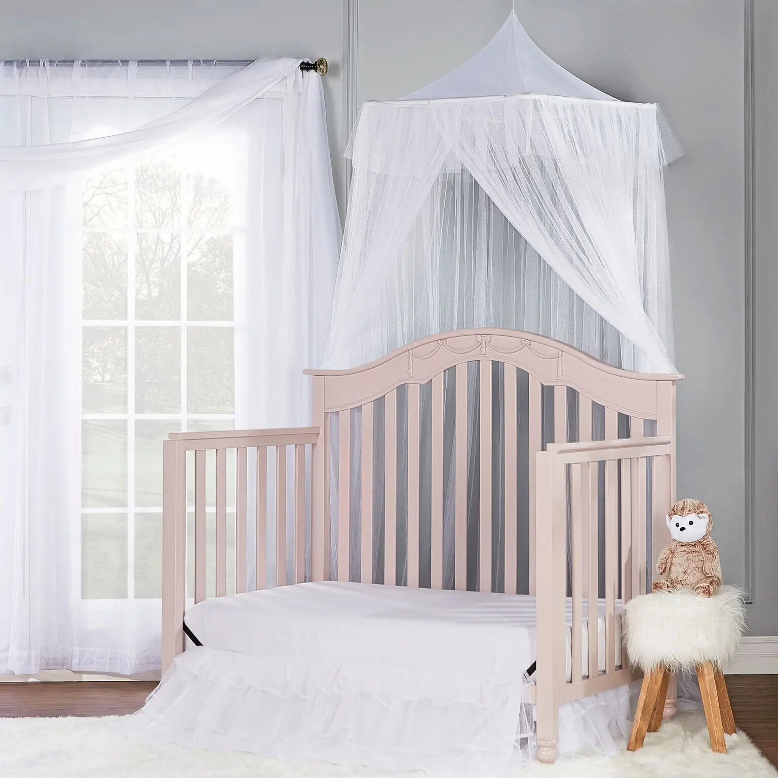 Blush Pink 5-in-1 Convertible Crib - Charlotte-8
