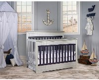 Navy/ Platinum 5-in-1 Convertible Crib - Chesapeake