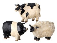 Assorted 7 Inch Polystone Carved Farm Animal