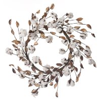 24 Inch Faux Cotton Wreath