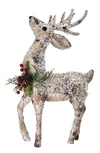 Iced Birch Bark Standing Deer