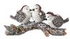 10 Inch Resin Pine Cone Birds on Log