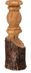 Resin Wood-Look Tree Trunk Candle Holder
