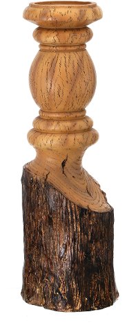 Resin Wood-Look Tree Trunk Candle Holder