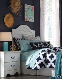 White Casual Classic Twin Headboard - Taylor