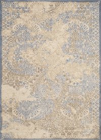 5 x 7 Medium Neutral Beige and Soft Blue Rug - Dais