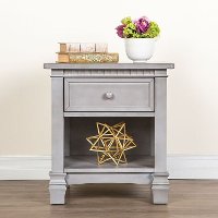 Storm Grey 1-Drawer Nightstand - Santa Fe