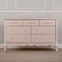 Blush Pink 7-Drawer Double Dresser - Aurora