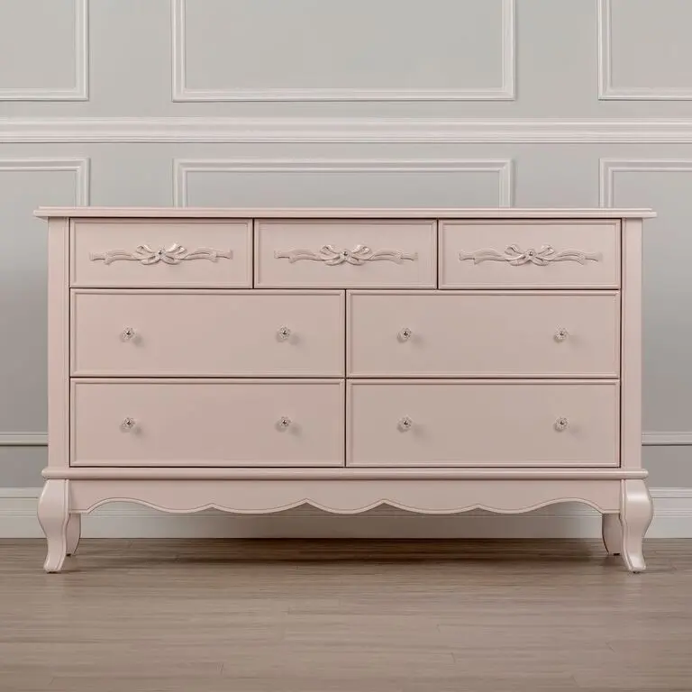 Blush Pink 7-Drawer Double Dresser - Aurora -1