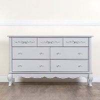Grey Pearl 7-Drawer Double Dresser - Aurora