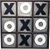 Distressed Metallic Tic Tac Toe Wall Decor