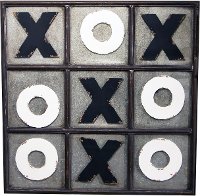 Distressed Metallic Tic Tac Toe Wall Decor