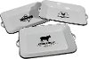 White and Black Enamelware Chicken Tray with Handles