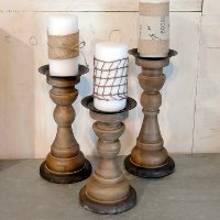 12 Inch Wood Candle Holder