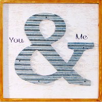You and Me Wood and Metal Sign