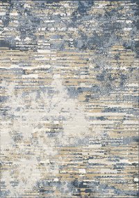 5 x 8 Medium Gray, Beige & Blue Rug - Intrigue