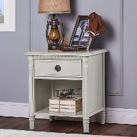French Linen 1-Drawer Nightstand - Julienne