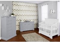 White/ Distressed Navy 5 in-1 Convertible Crib - Parker