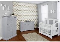 White/ Dove Grey 5 in-1 Convertible Crib - Parker