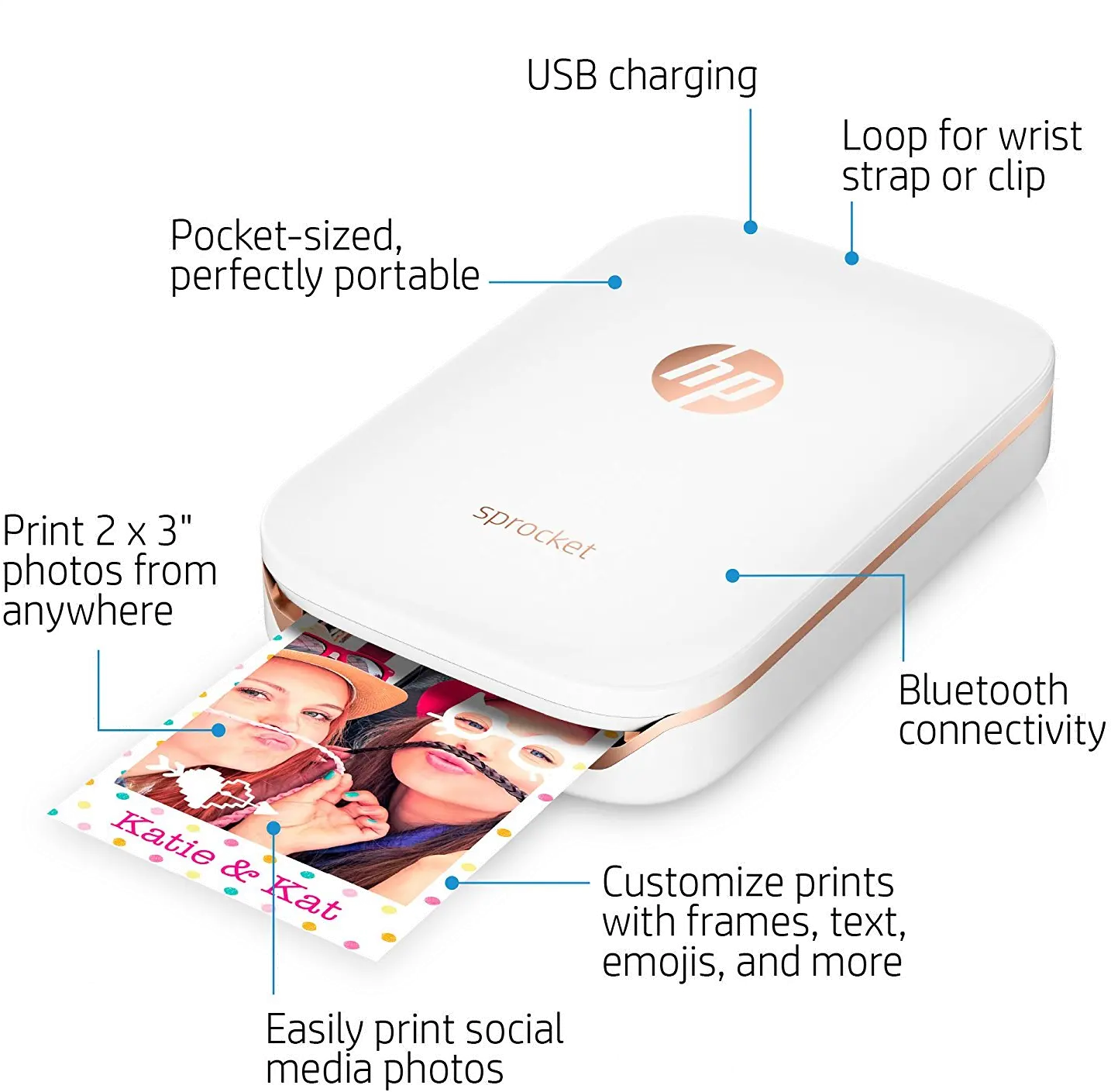 HP-SPROCKET-WHT HP Sprocket Portable Photo Printer - White-6