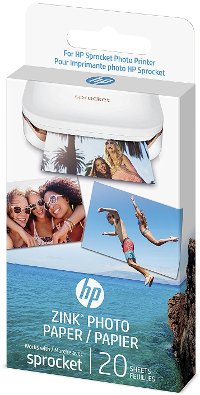1AH01A HP ZINK Sticky-Backed 2x3 Inch Photo Paper for HP Sprocket - 20 Sheet Pack