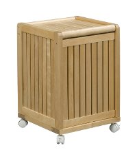 Blonde Mobile Hamper with Lid - Abingdon