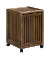 Antique Chestnut Mobile Hamper with Lid - Abingdon