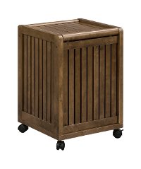 Antique Chestnut Mobile Hamper with Lid - Abingdon